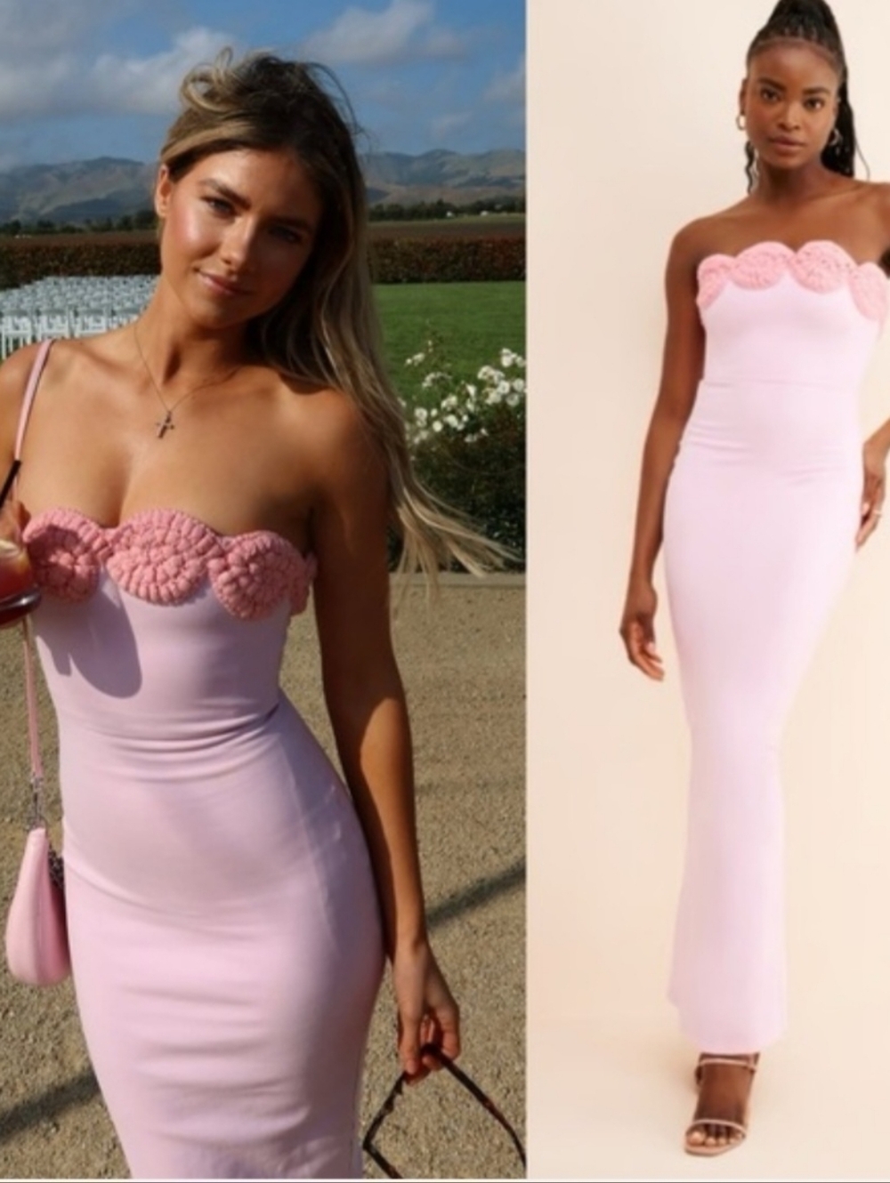 Elexiay X Anthropologie Edo‎ Dress Pink